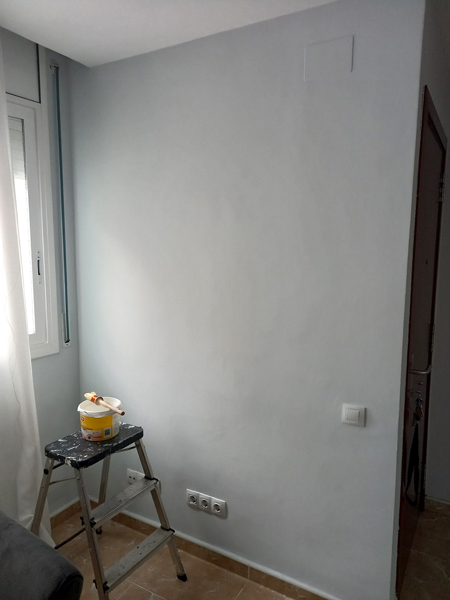 Colocar mural papel pintado preparación pared
